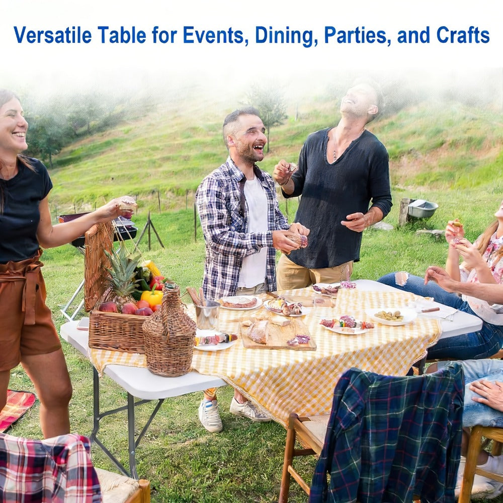 6-Foot Heavy-Duty Folding Table with Carry Handle for Work, Display, and Everyday Use detail image - detail view 5