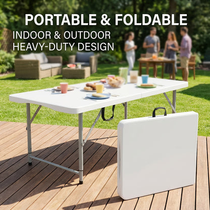 Folding Table shown in the White 4FT option
