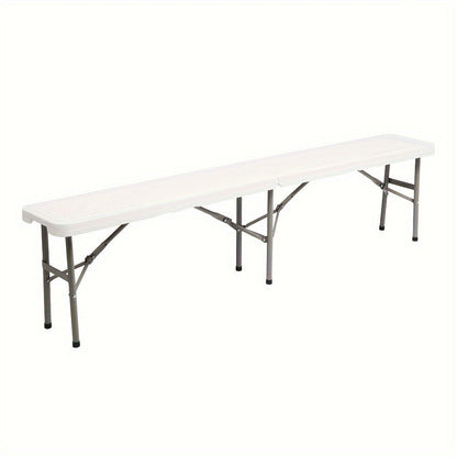 6-Foot Plastic Folding Bench with Multiple Color Options for Patio detail image