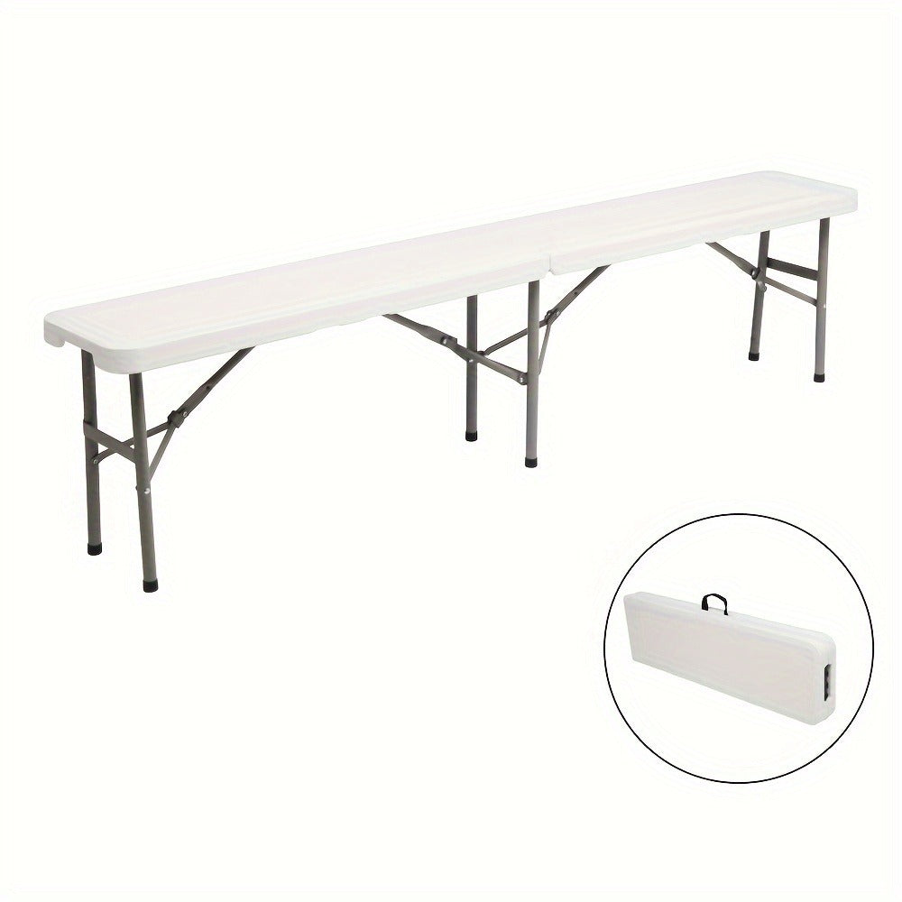 6-Foot Plastic Folding Bench with Multiple Color Options for Patio detail image - detail view 6