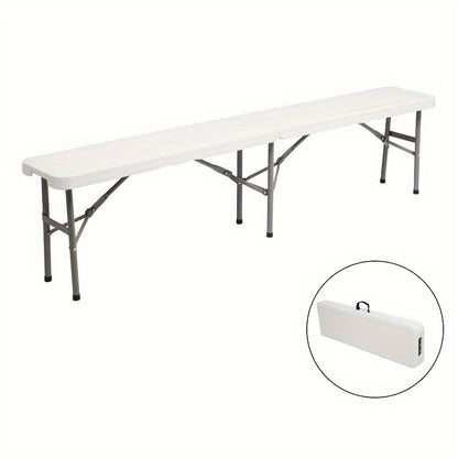 6-Foot Plastic Folding Bench with Multiple Color Options for Patio detail image - detail view 6