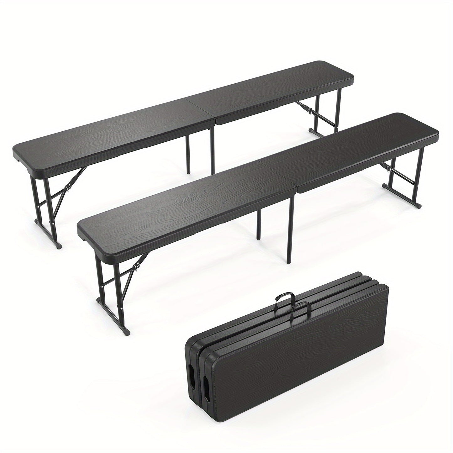 Folding Bench shown in the Black, 2 Pack option