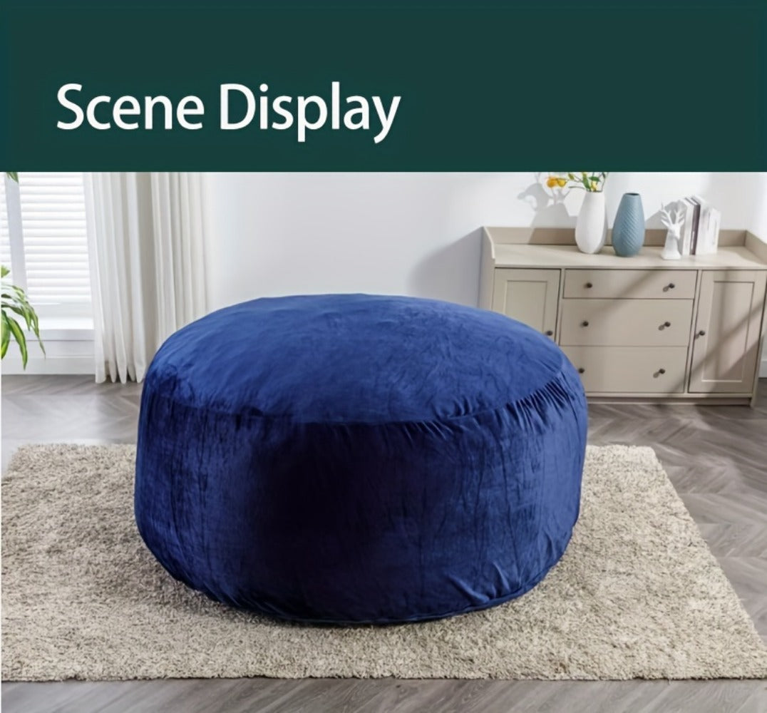 6-Foot Round Bean Bag Chair with Washable Cover, Floor Lounge Chair for Living Room detail image - detail view 15