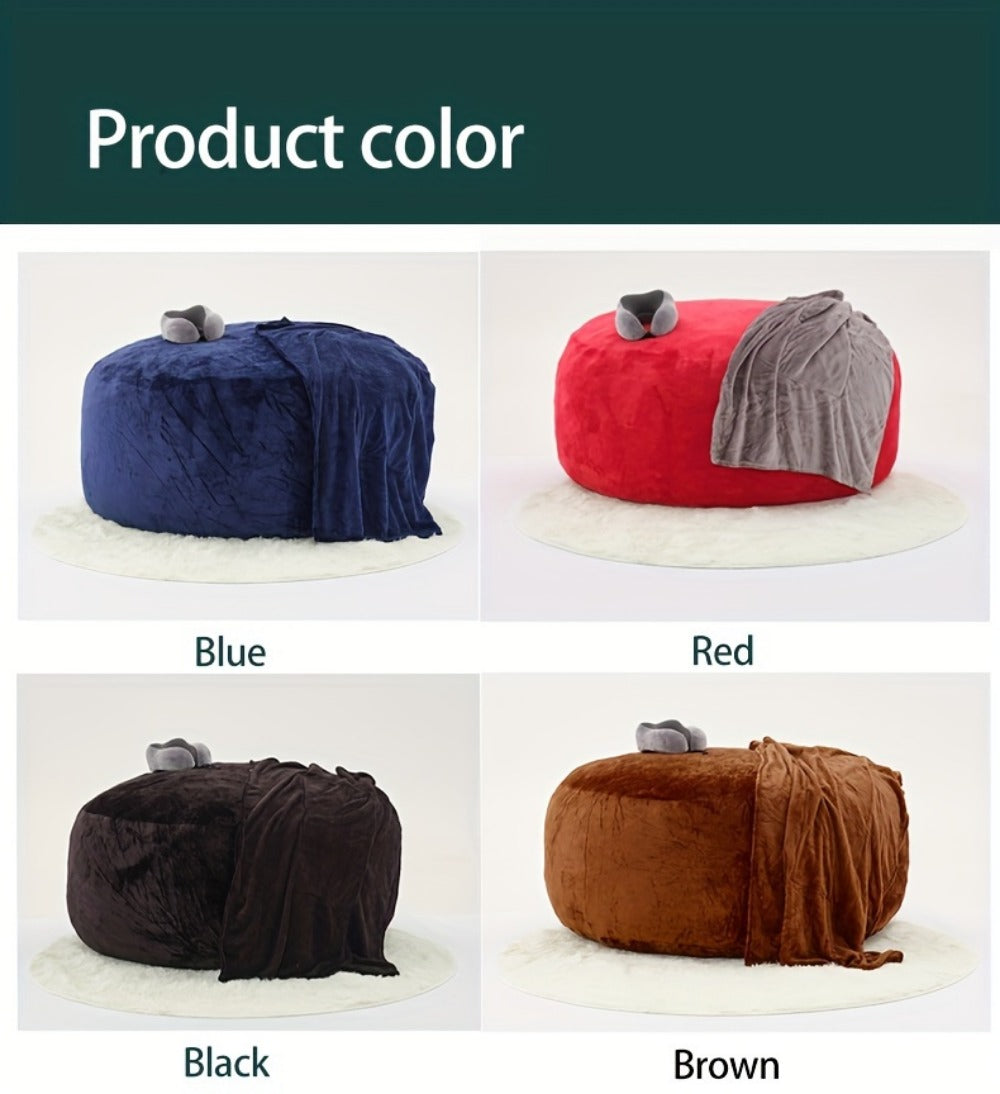 6-Foot Round Bean Bag Chair with Washable Cover, Floor Lounge Chair for Living Room detail image - detail view 18