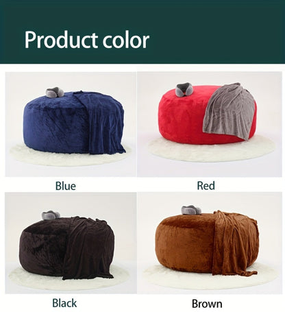 6-Foot Round Bean Bag Chair with Washable Cover, Floor Lounge Chair for Living Room detail image - detail view 18