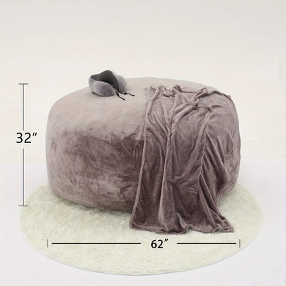 6-Foot Round Bean Bag Chair with Washable Cover, Floor Lounge Chair for Living Room detail image - detail view 3