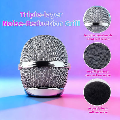 6-in-1 Wireless Karaoke Microphone Speaker with LED Lights and TWS detail image - detail view 26