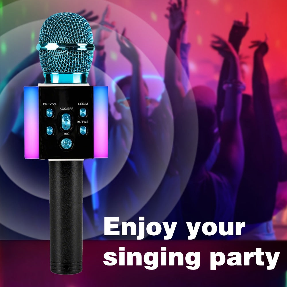 6-in-1 Wireless Karaoke Microphone Speaker with LED Lights and TWS detail image - detail view 30