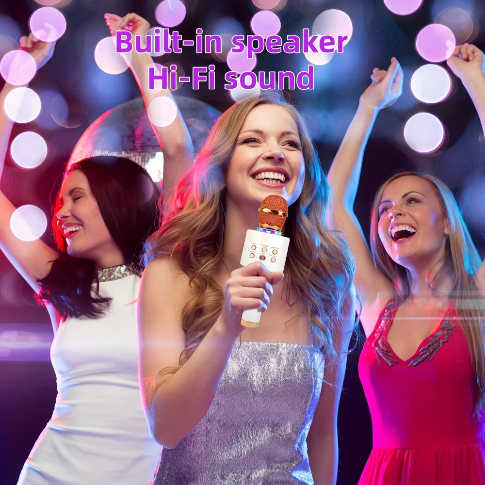 6-in-1 Wireless Karaoke Microphone Speaker with LED Lights and TWS detail image - detail view 32