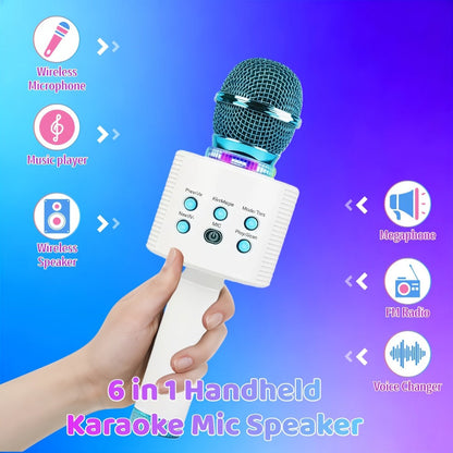 6-in-1 Wireless Karaoke Microphone Speaker with LED Lights and TWS detail image - detail view 33