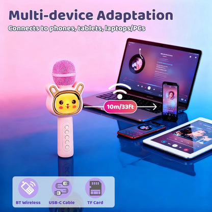 6-in-1 Wireless Karaoke Microphone Speaker with LED Lights and TWS detail image - detail view 42