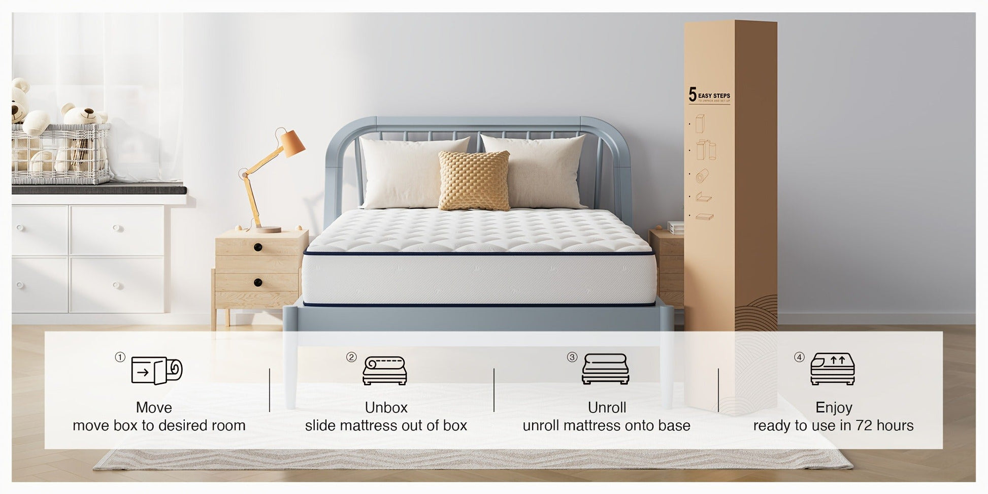 6-Inch Mattress with Memory Foam for Bedroom Comfort and Support detail image - detail view 15
