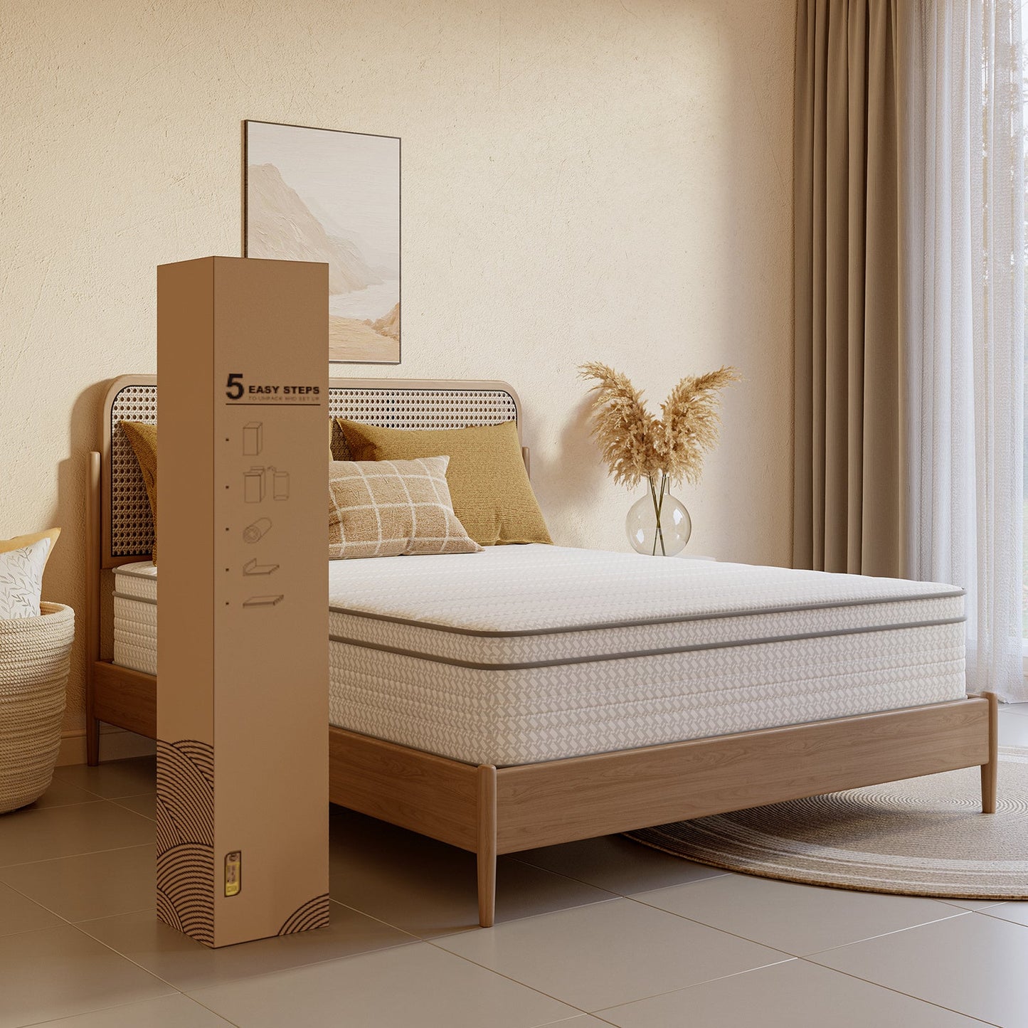 6-Inch Mattress with Pocket Springs for Bedroom Comfort and Support