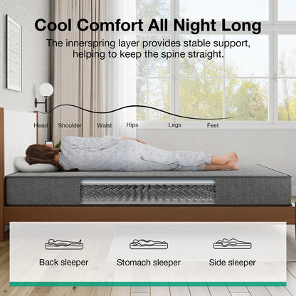 6-Inch Mattress with Pocket Springs for Bedroom Comfort and Support