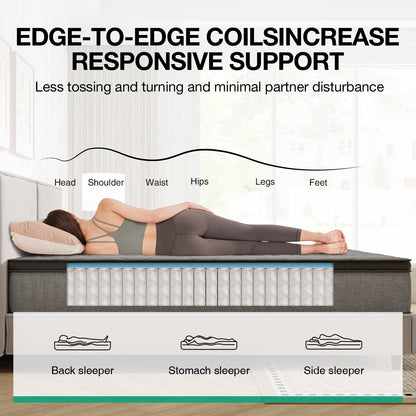 6-Inch Mattress with Pocket Springs for Bedroom Comfort and Support
