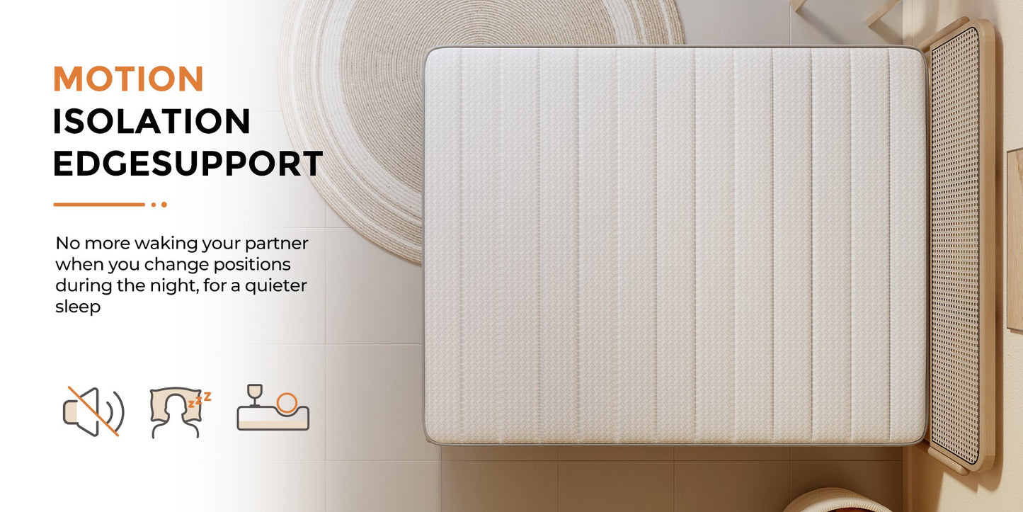 6-Inch Mattress with Pocket Springs for Bedroom Comfort and Support