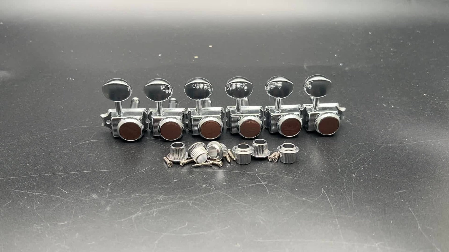 6-Inline Locking Guitar Tuners, 1:15 Ratio, Chrome or Gold Set detail image - detail view 11