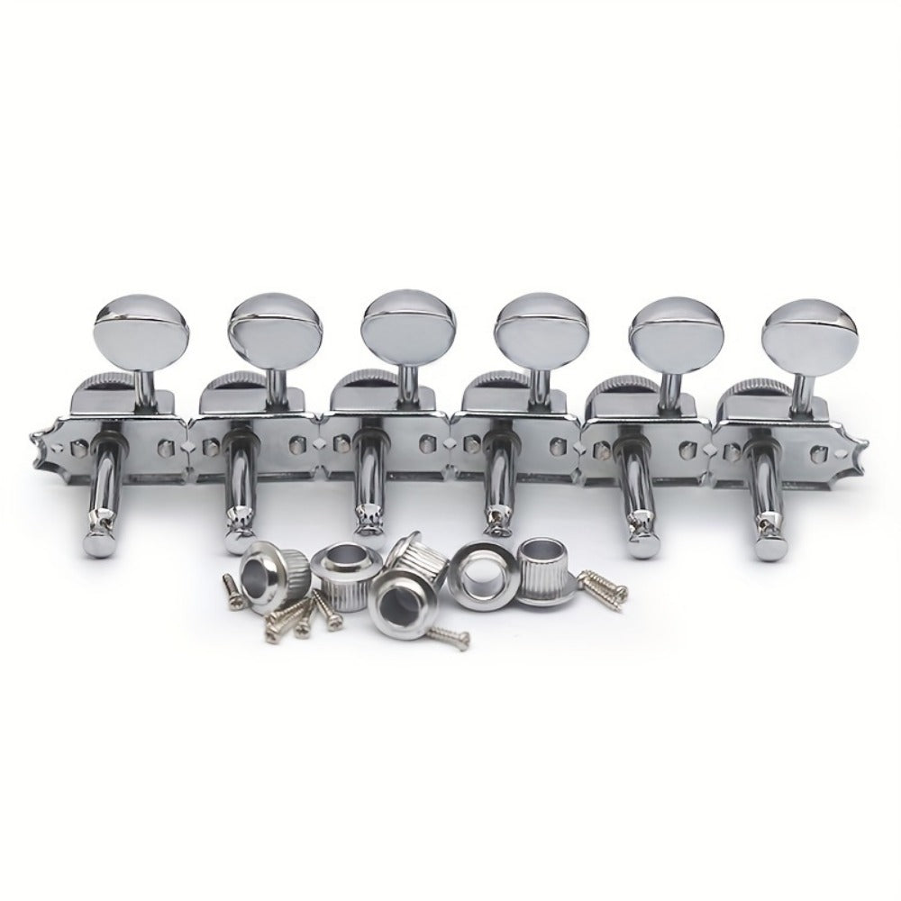 6-Inline Locking Guitar Tuners, 1:15 Ratio, Chrome or Gold Set detail image - detail view 12