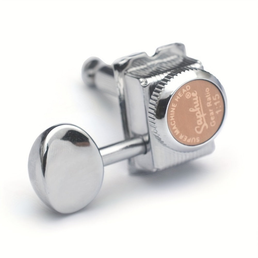 6-Inline Locking Guitar Tuners, 1:15 Ratio, Chrome or Gold Set detail image - detail view 13