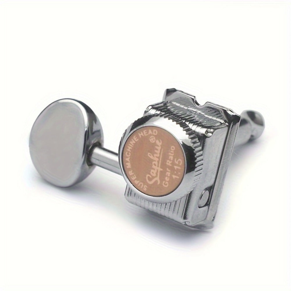 6-Inline Locking Guitar Tuners, 1:15 Ratio, Chrome or Gold Set detail image - detail view 14