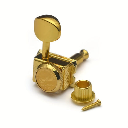 6-Inline Locking Guitar Tuners, 1:15 Ratio, Chrome or Gold Set detail image - detail view 15