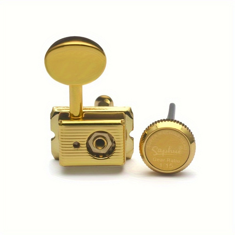 6-Inline Locking Guitar Tuners, 1:15 Ratio, Chrome or Gold Set detail image - detail view 16