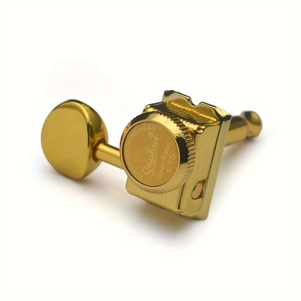 6-Inline Locking Guitar Tuners, 1:15 Ratio, Chrome or Gold Set detail image - detail view 17