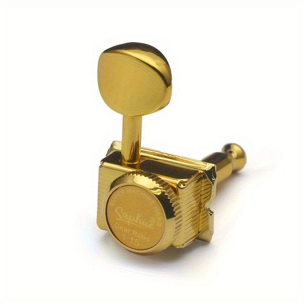 6-Inline Locking Guitar Tuners, 1:15 Ratio, Chrome or Gold Set detail image - detail view 18
