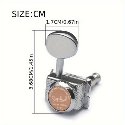 6-Inline Locking Guitar Tuners, 1:15 Ratio, Chrome or Gold Set detail image