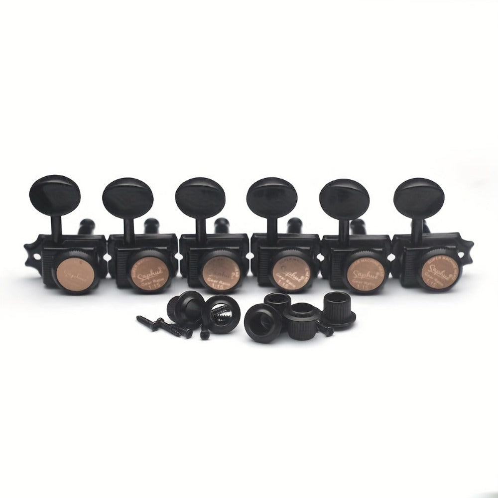 6-Inline Locking Guitar Tuners, 1:15 Ratio, Chrome or Gold Set detail image - detail view 20