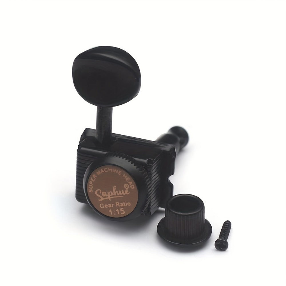 6-Inline Locking Guitar Tuners, 1:15 Ratio, Chrome or Gold Set detail image - detail view 22