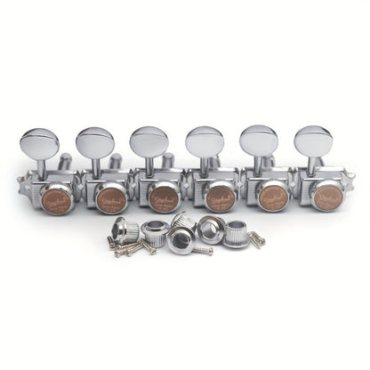 6-Inline Locking Guitar Tuners, 1:15 Ratio, Chrome or Gold Set detail image - detail view 3