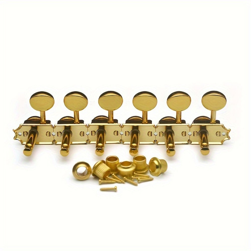 6-Inline Locking Guitar Tuners, 1:15 Ratio, Chrome or Gold Set detail image - detail view 6