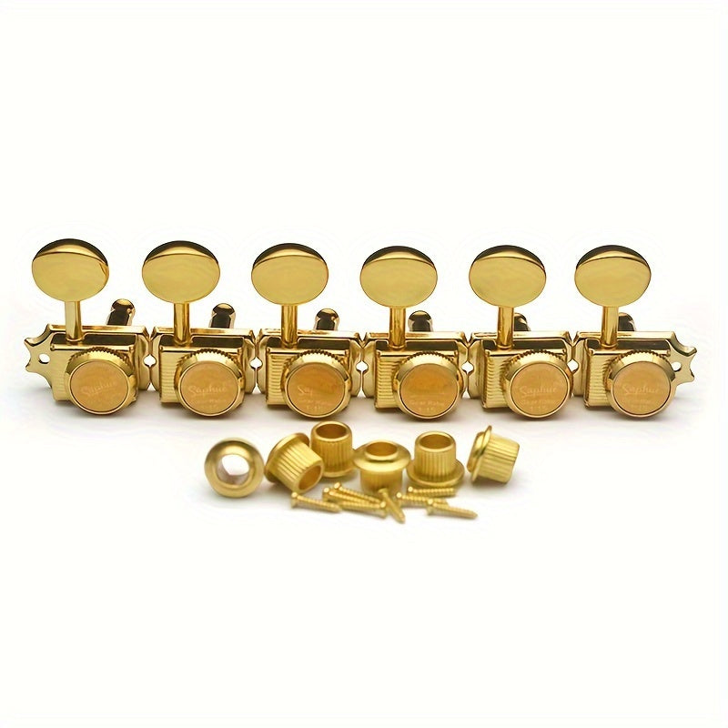 6-Inline Locking Guitar Tuners shown in the Golden 6 Pcs option