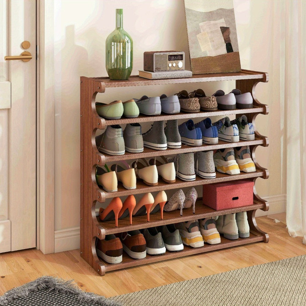 6-Layer Freestanding Shoe Rack, Freestanding Shoe Storage Rack for Entryway detail image - detail view 5