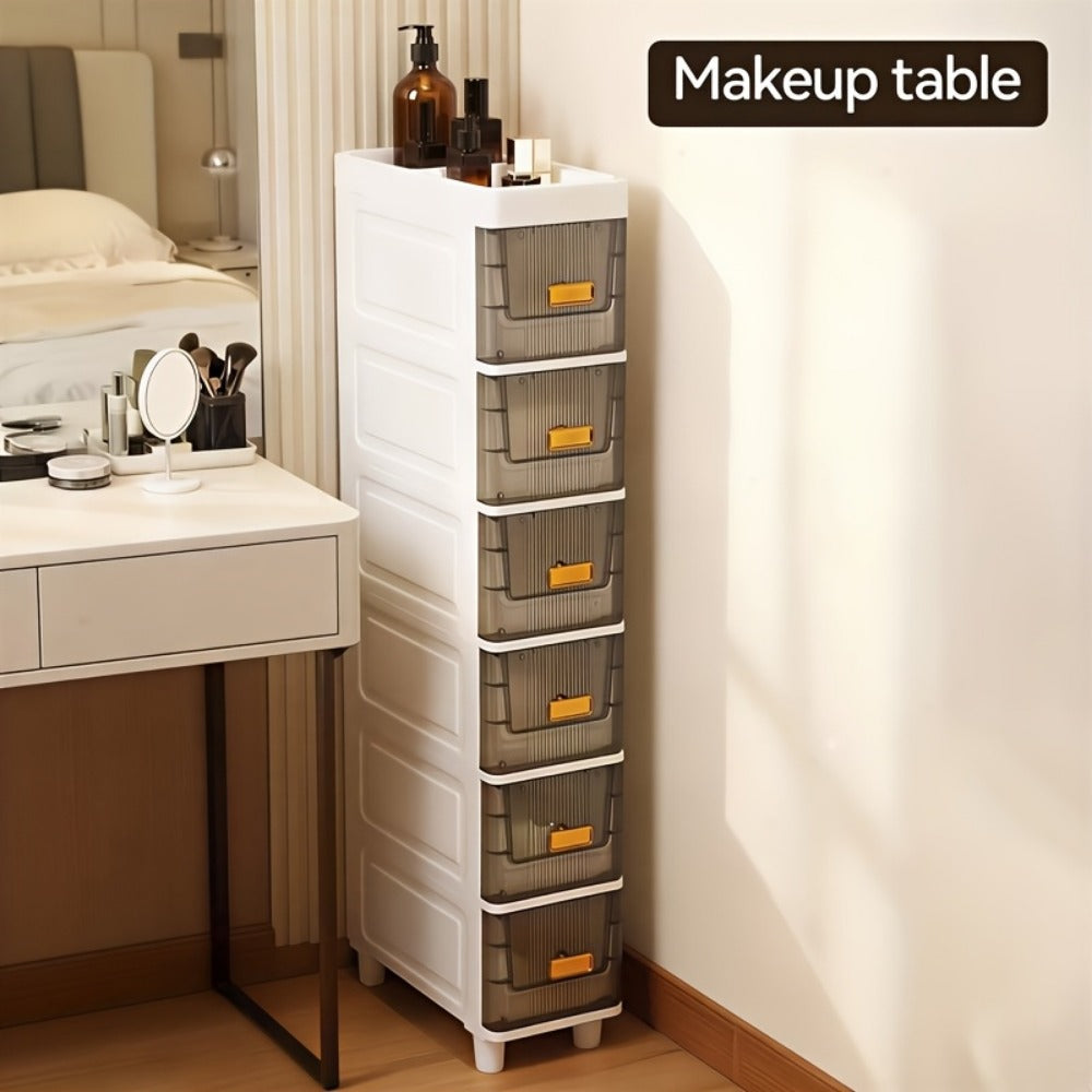 6-Layer Slim Bathroom Storage Cabinet with Storage Drawers for Organized Everyday Storage detail image - detail view 10