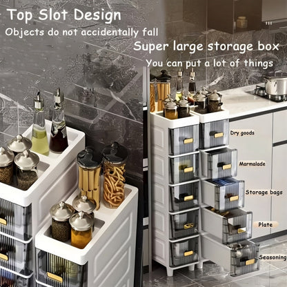 6-Layer Slim Bathroom Storage Cabinet with Storage Drawers for Organized Everyday Storage detail image - detail view 14