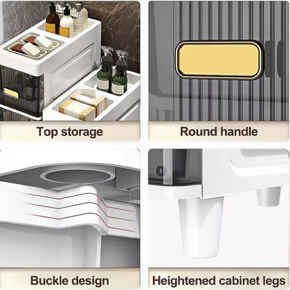 6-Layer Slim Bathroom Storage Cabinet with Storage Drawers for Organized Everyday Storage detail image - detail view 16