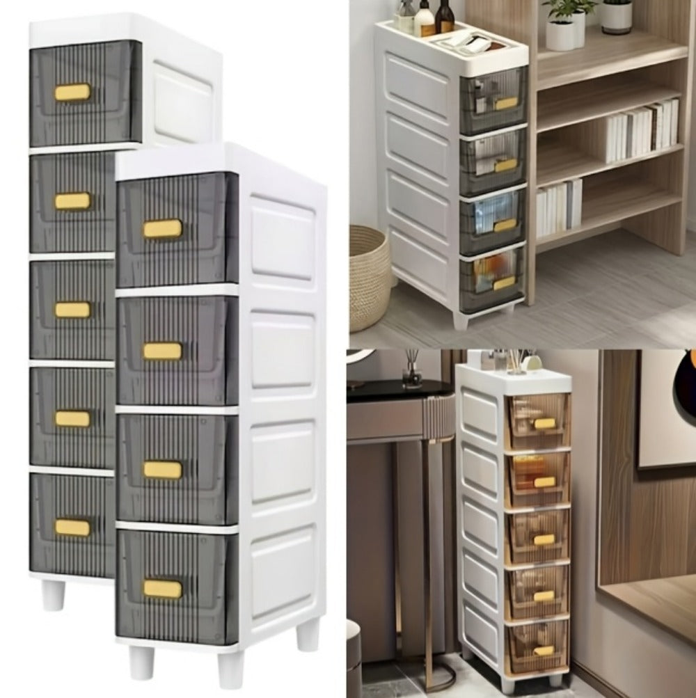 6-Layer Slim Bathroom Storage Cabinet with Storage Drawers for Organized Everyday Storage detail image - detail view 17