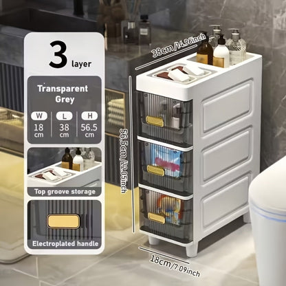 6-Layer Slim Bathroom Storage Cabinet with Storage Drawers for Organized Everyday Storage detail image - detail view 19