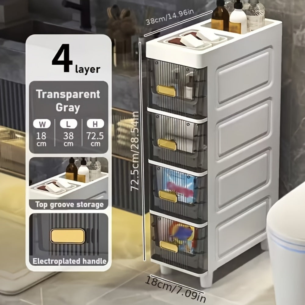6-Layer Slim Bathroom Storage Cabinet with Storage Drawers for Organized Everyday Storage detail image - detail view 20