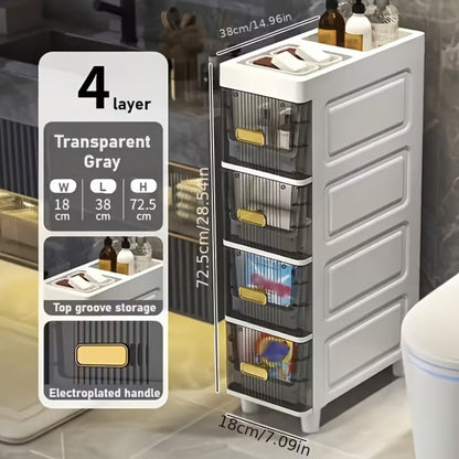 6-Layer Slim Bathroom Storage Cabinet with Storage Drawers for Organized Everyday Storage detail image - detail view 20