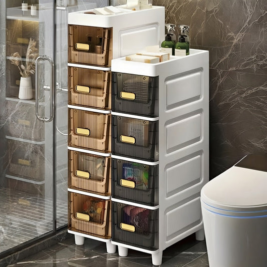 Storage Cabinet, Slim with Drawers, Waterproof PP Material, 3 4 5 6 Layer Drawer Unit shown in the main product view