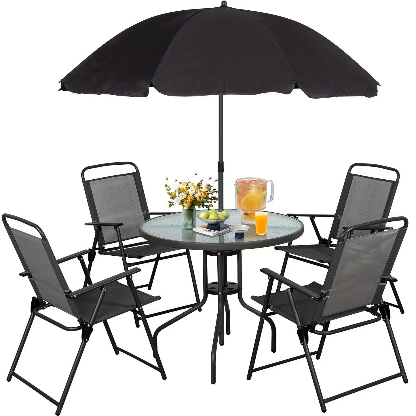 Patio Dining Set shown in the Black option