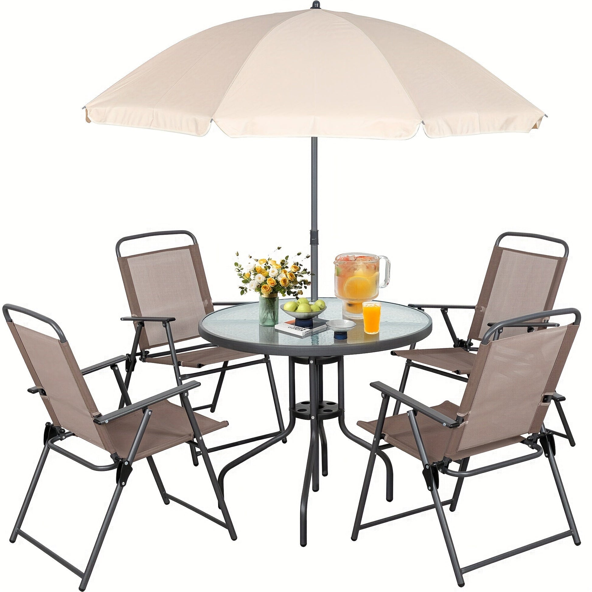 Patio Dining Set shown in the Brown option