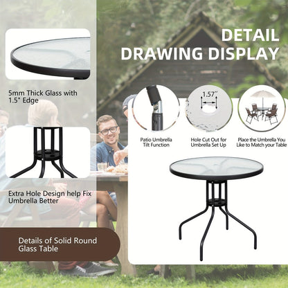 6-Piece Foldable Patio Dining Set with Multiple Color Options detail image - detail view 6