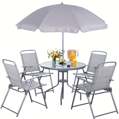 Patio Dining Set shown in the Silvery option