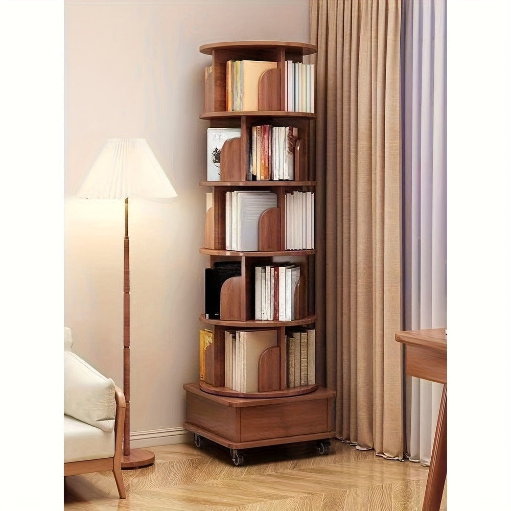 6-Tier 360° Rotating Bookshelf with Rolling Wheels and 360° Swivel for Entryway detail image - detail view 10