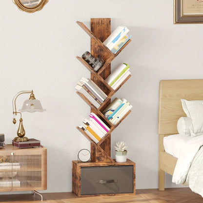 6-Tier Bookshelf with Storage Drawers, Display Storage Shelf detail image - detail view 11