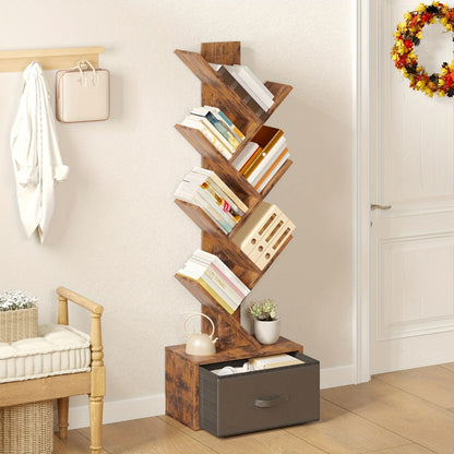 6-Tier Bookshelf with Storage Drawers, Display Storage Shelf detail image - detail view 12